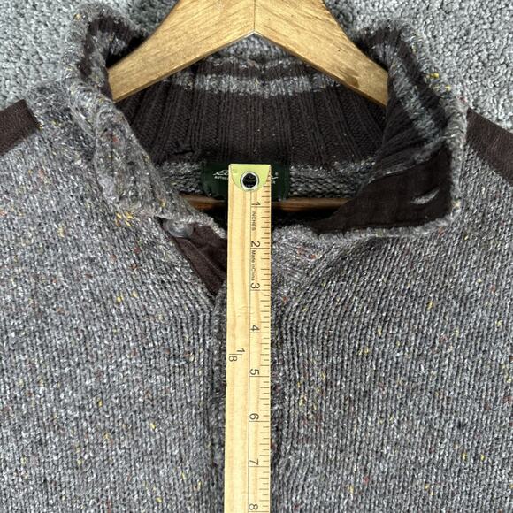 Eddie Bauer Sweater Men L Tight Knit Earth Tone Commando Wool Blend Pullover - Picture 9 of 16